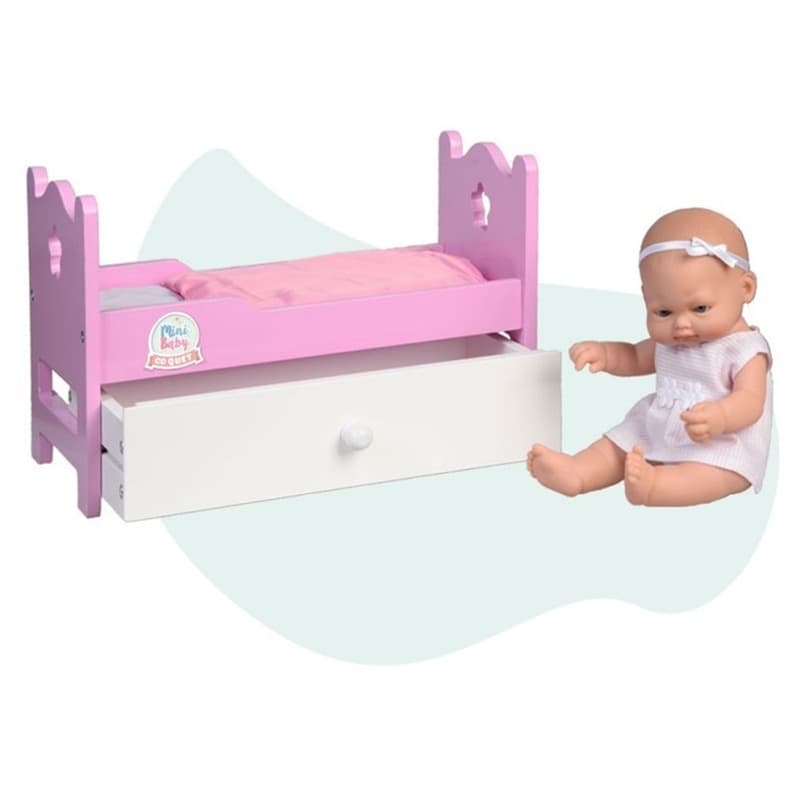 Falca Mini Baby Doll With Wooden Storage Drawer