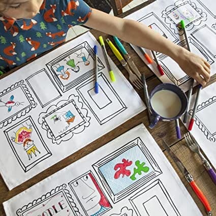 Doodle Frame Placemat Set Of 4 Color In And Design thumbnail 2