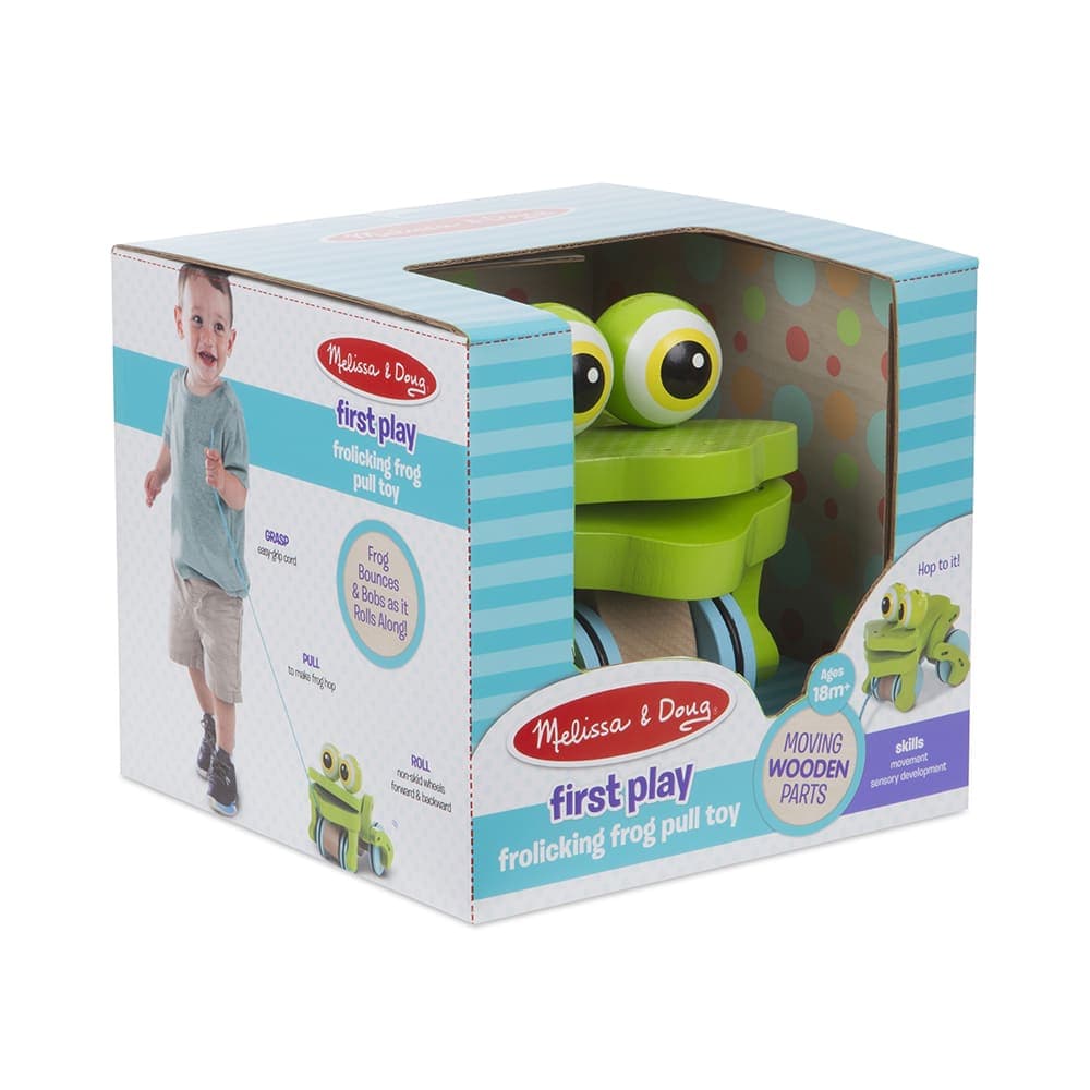 Melissa And Doug First Play Frolicking Frog Wooden Pull Toy thumbnail 4