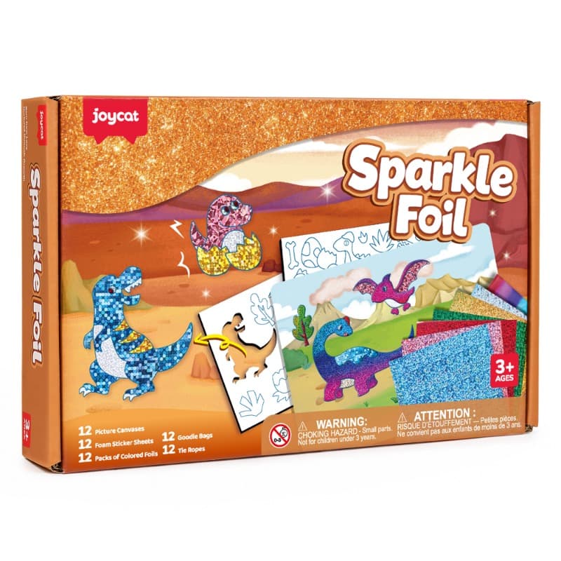 Joycat Dinosaurs Sparkle Foil Art Kit Diy Craft Toy for Kids