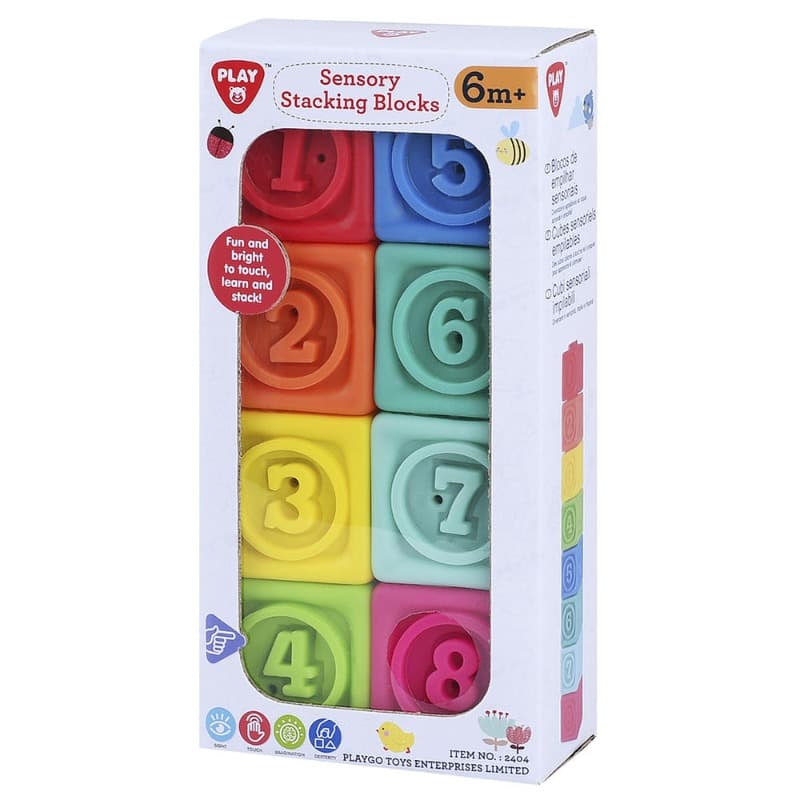 PlayGo Sensory Stacking Blocks - 8 Pcs