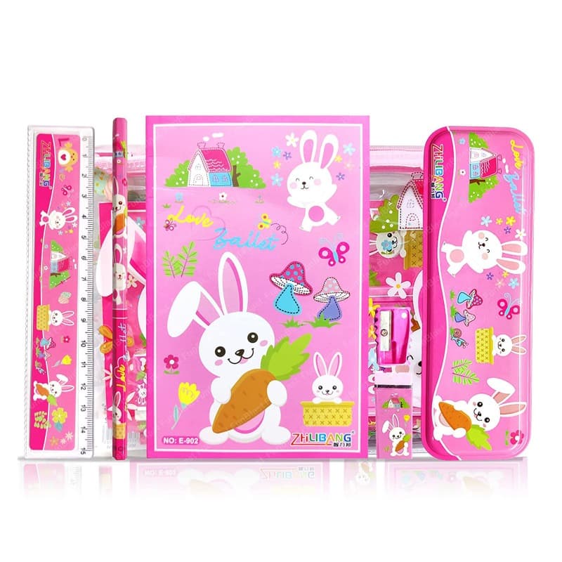 FunBlast Cartoon Themed Stationery Kit Art & Craft Pink