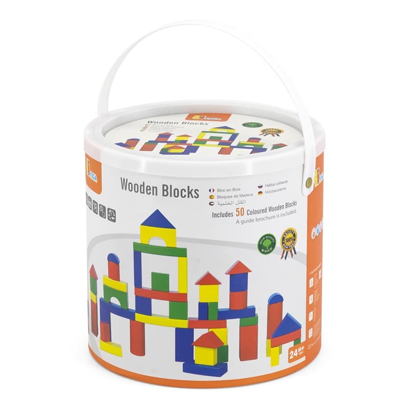 VIGA Wooden Building Blocks - 50 Pcs