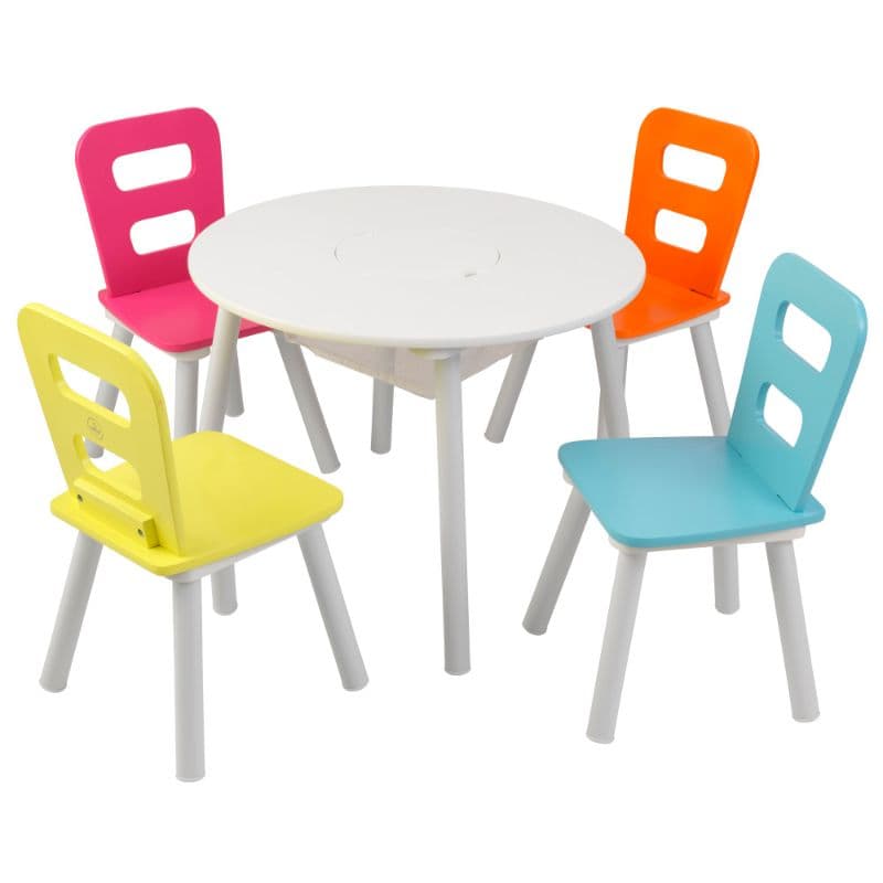 Kidkraft - Round Storage Table and 4 Chair Set