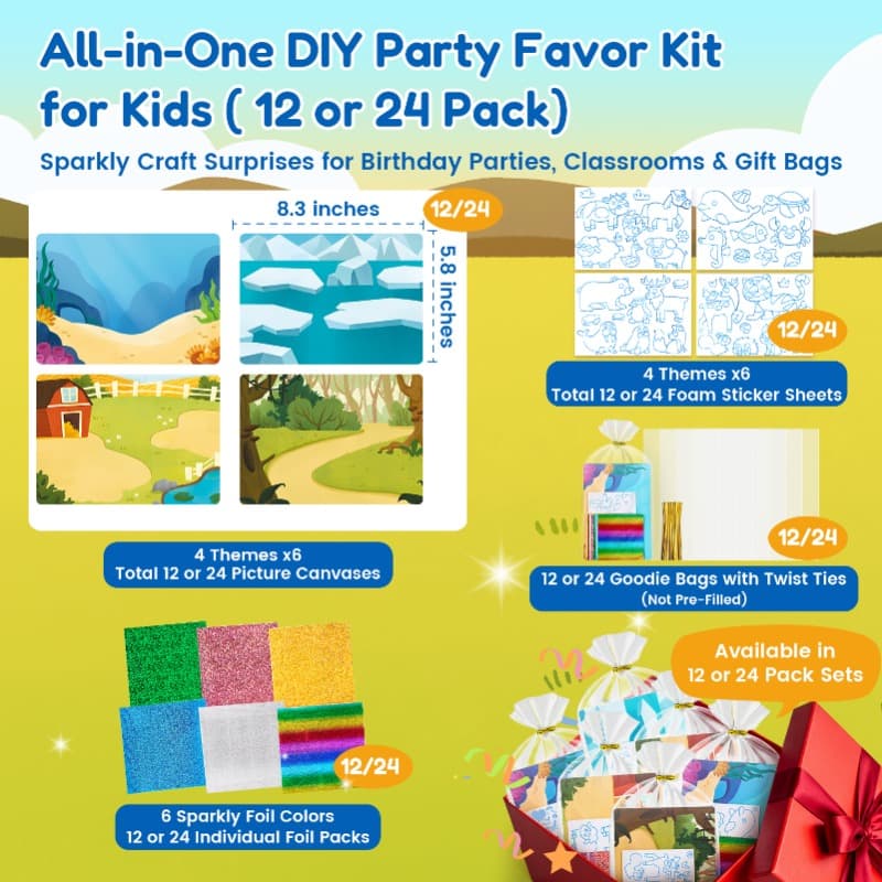 Joycat Animals Sparkle Foil Art Kit Diy Craft Toy for Kids thumbnail 4