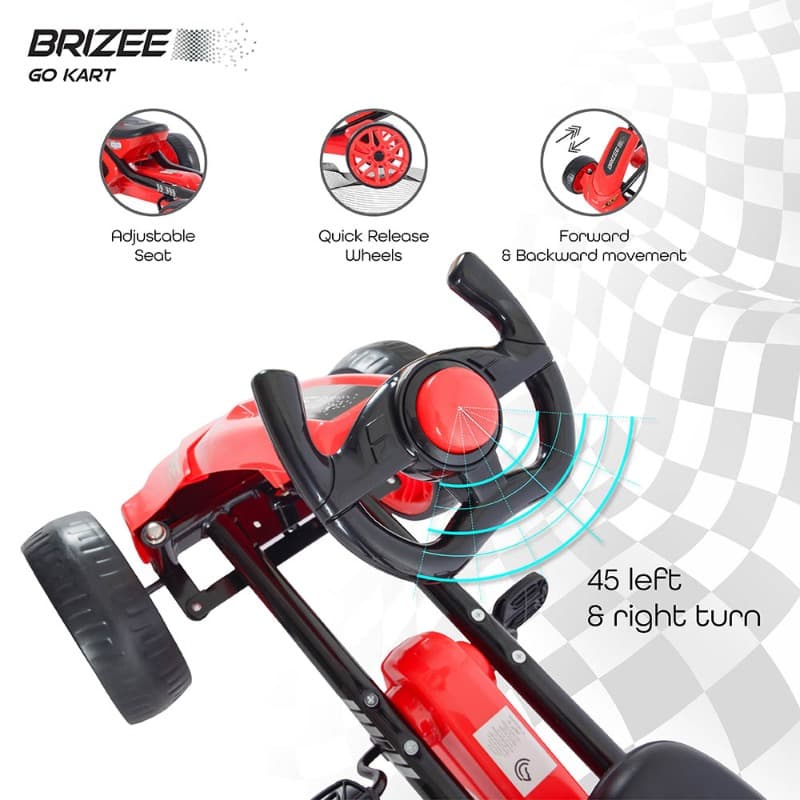 Moon Brizee Go-Kart Pedal Bike - Red thumbnail 4