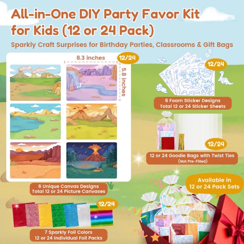 Joycat Dinosaurs Sparkle Foil Art Kit Diy Craft Toy for Kids thumbnail 5