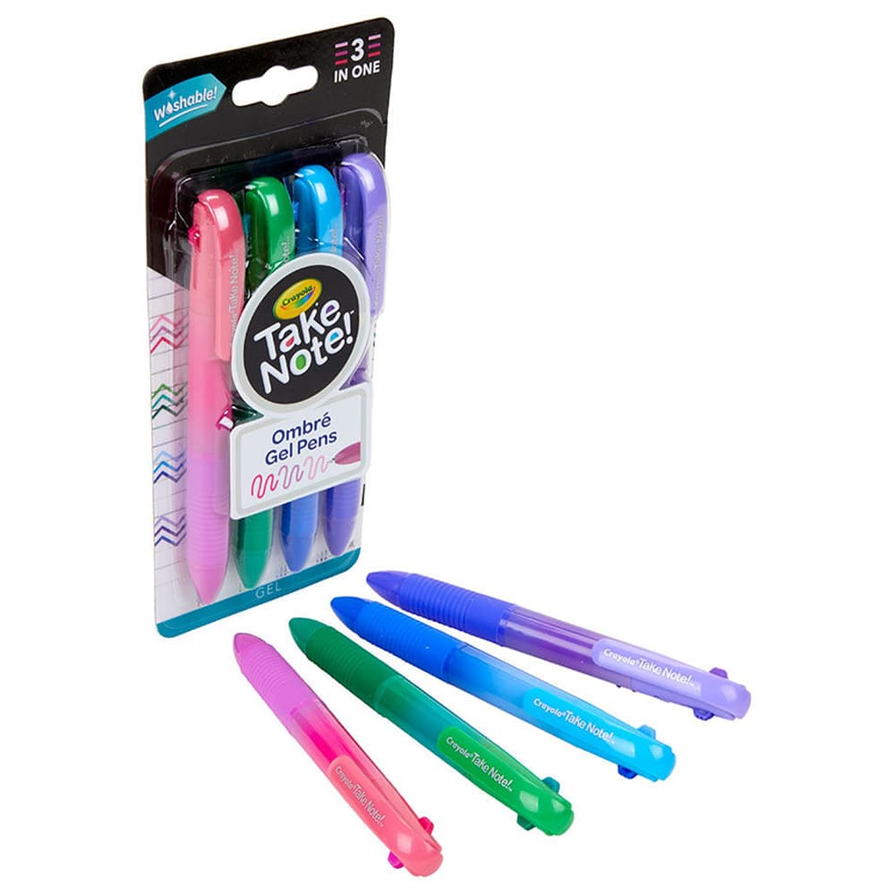 Crayola Take Note Washable Gel Pens Ombre 4pcs thumbnail 3
