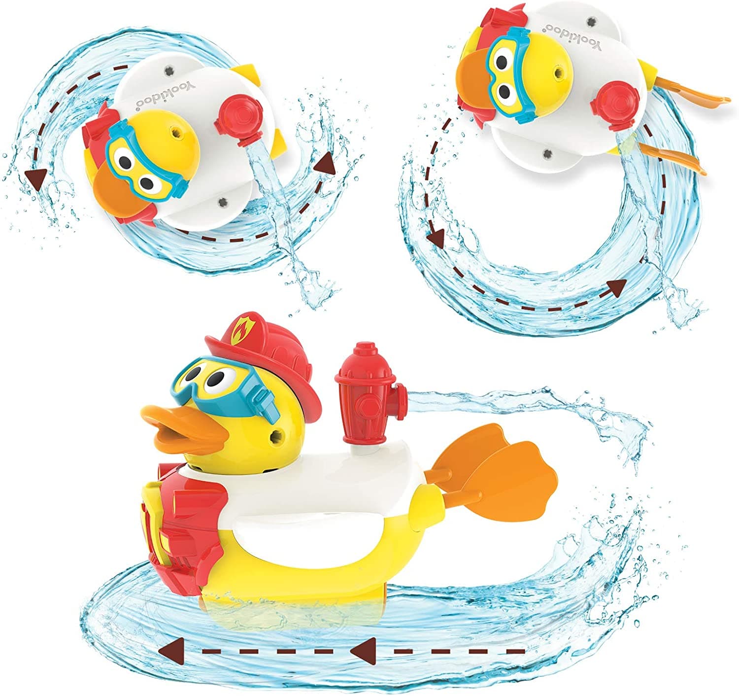 Yookidoo - Jet Duck - Create A Fire Fighter Kids Bath Toy thumbnail 2