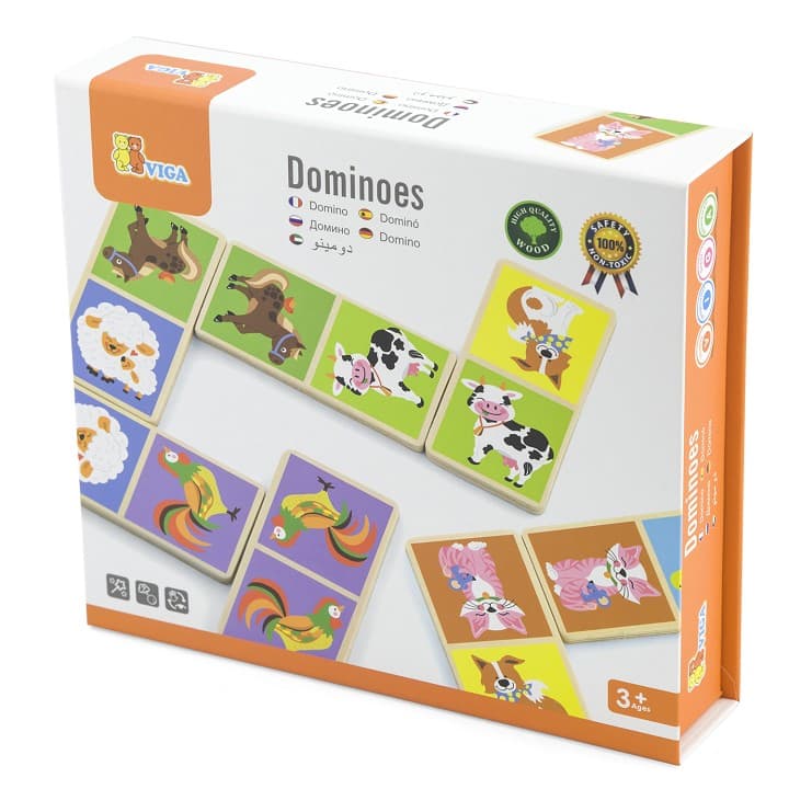 Viga Animals Dominoes Game 28 Pcs