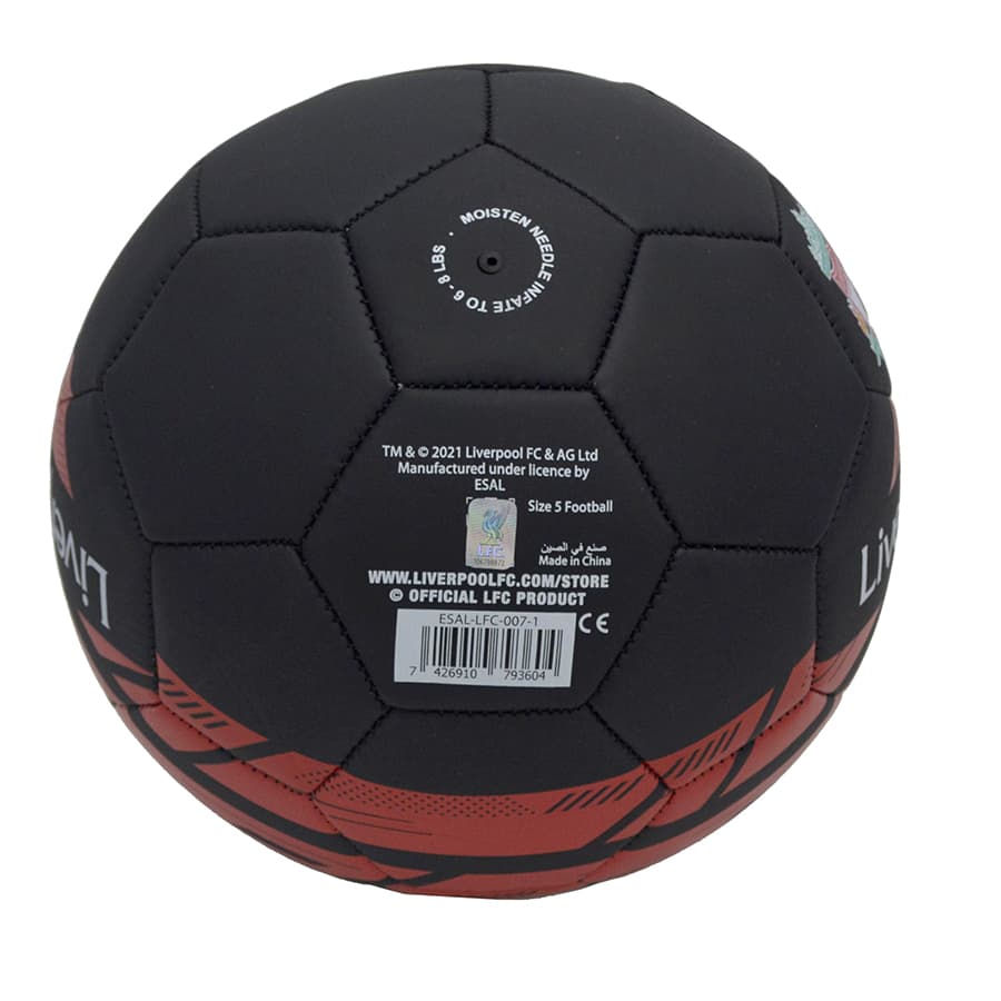 Liverpool FC Football Size 5 - Black and Red thumbnail 2