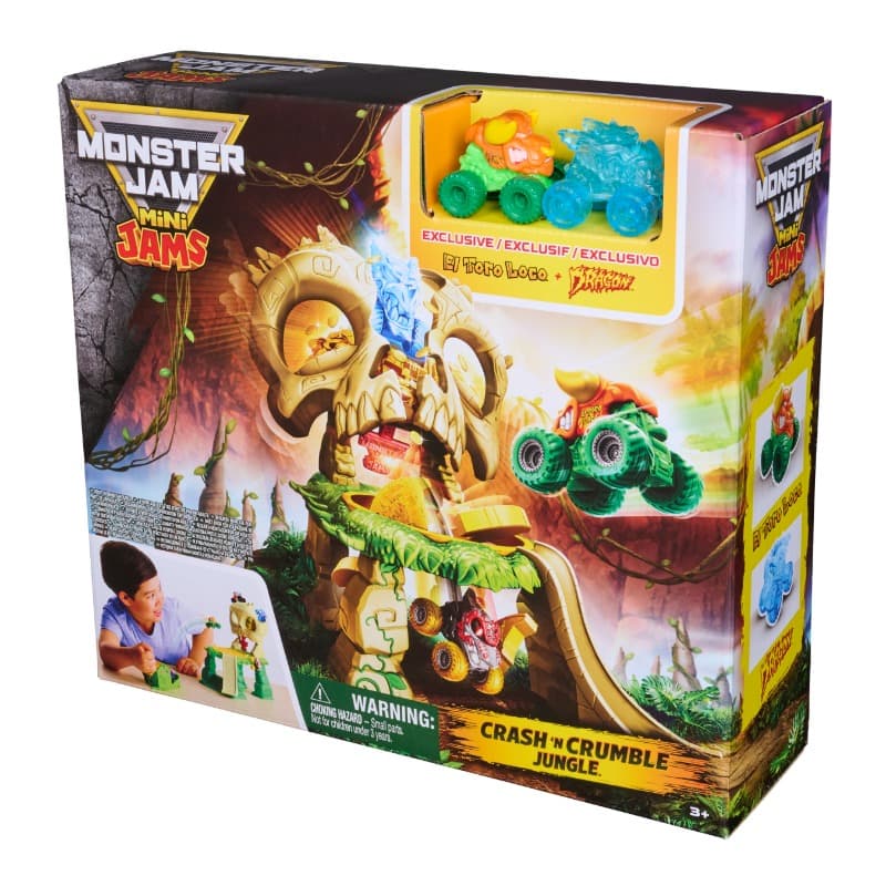 Monster Jam Mini Jams Crash and Crumble Jungle Playset