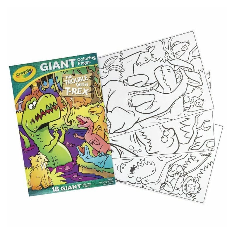 Crayola 18 Page Giant Coloring Pages -T-Rex Troubles thumbnail 2