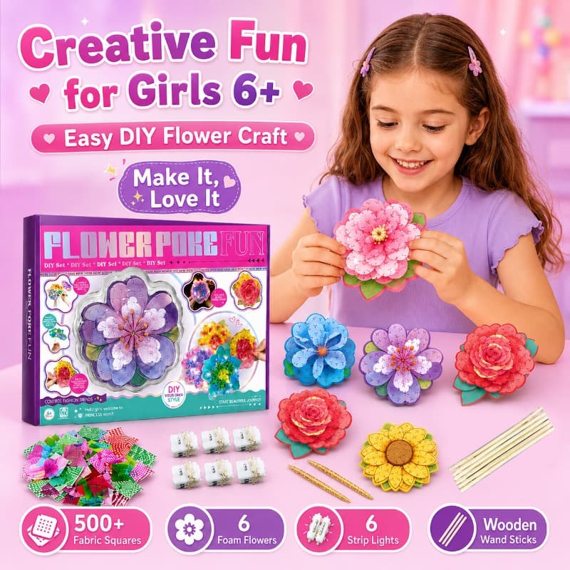 Vanilla Diy Push In Flower Bouquet Craft Kit Arts And Crafts Toy for Kids thumbnail 3