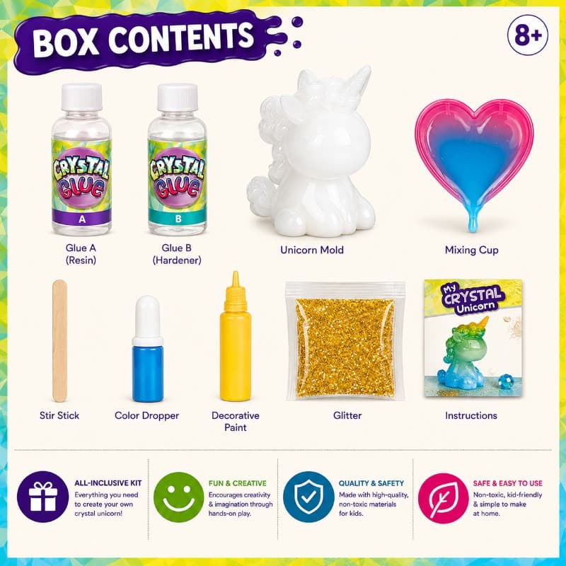 Paulinda My Crystal Unicorn Set For Kids thumbnail 3