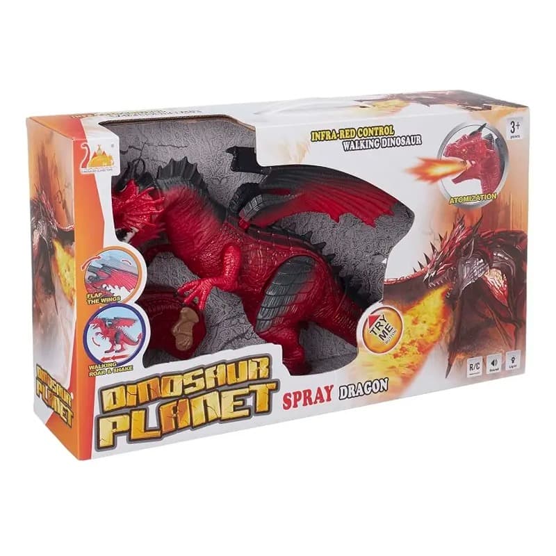 RC Dinosaur Planet with Spray & Mist - Red