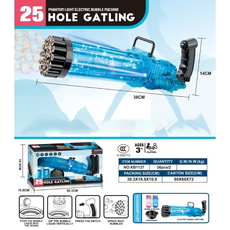 Electric Bubble Gun 25 Holes thumbnail 3