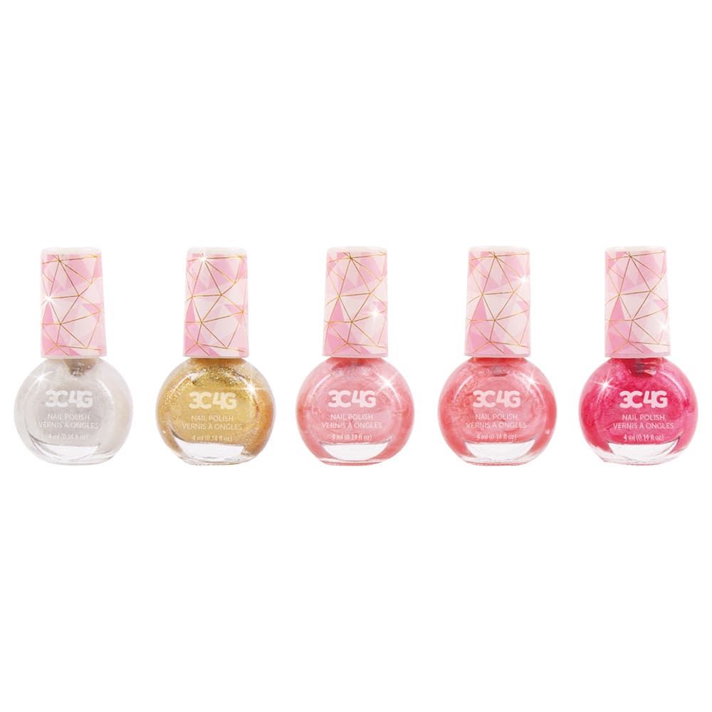 3C4G Pink And Gold Nail Polish Hexagon - 5 Pack thumbnail 5
