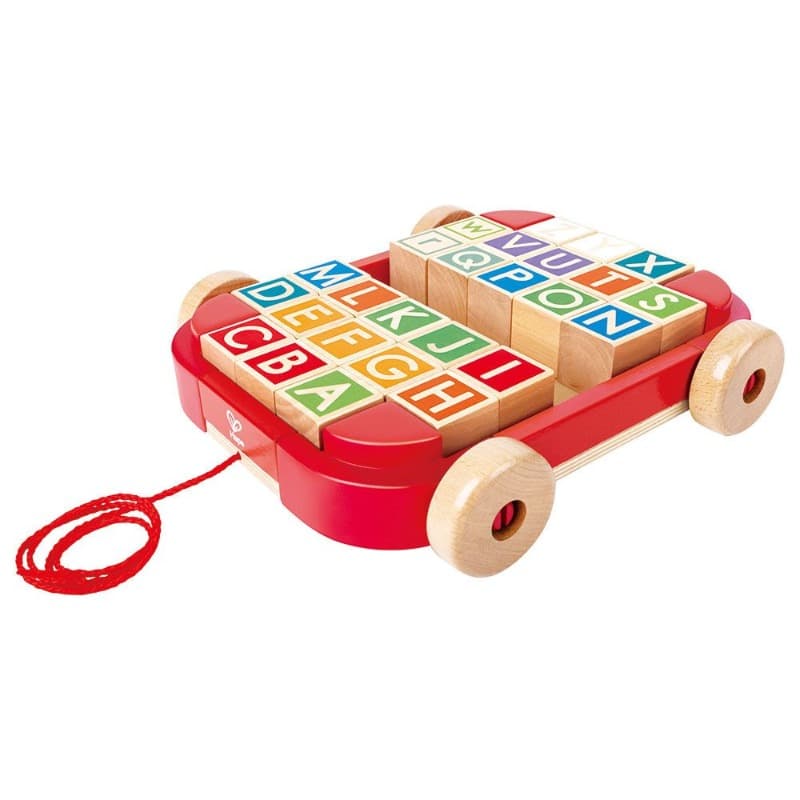 Hape Pull Along Cart With Stacking Blocks thumbnail 4