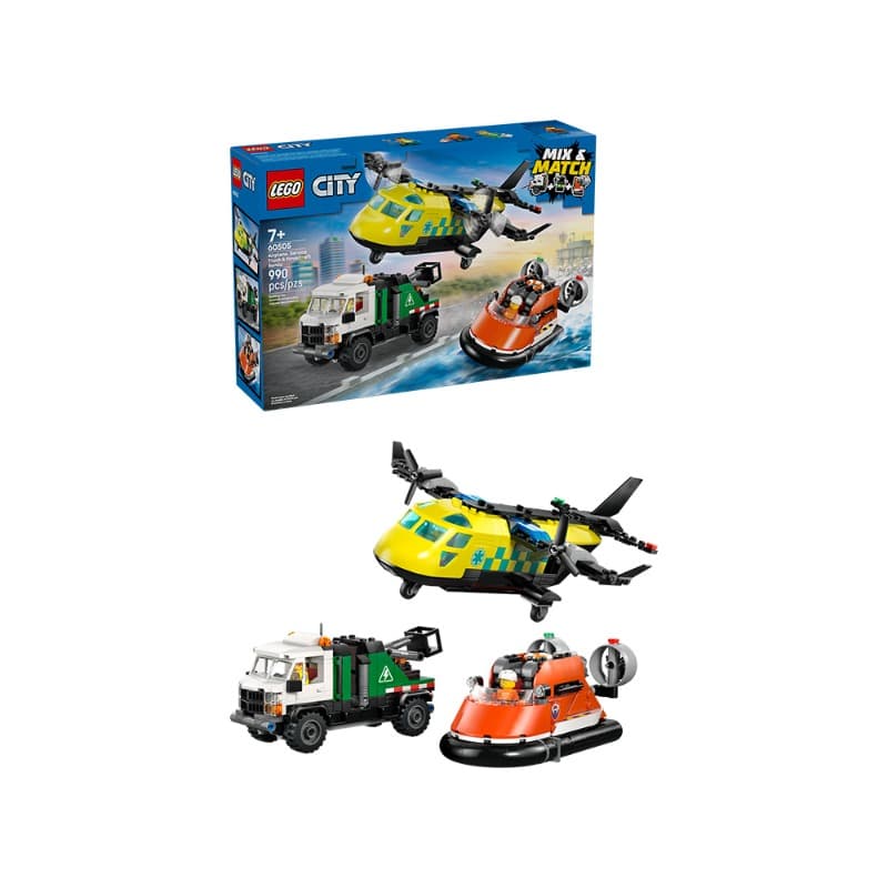 Lego Airplane Service Truck Hovercraft Rem 990 Pieces thumbnail 3