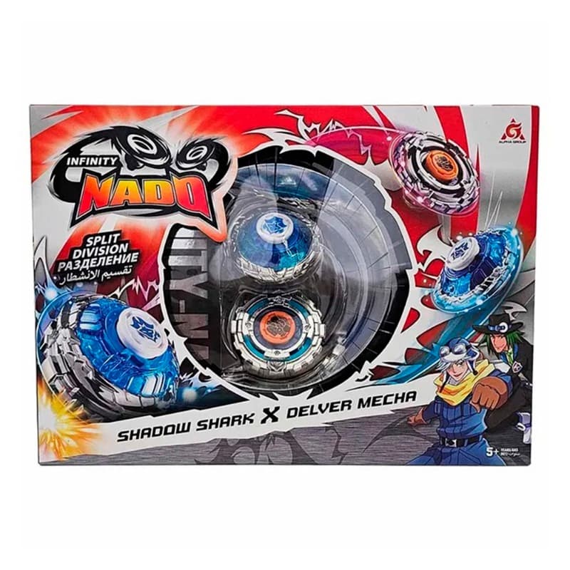 Infinity Nado Spinning Split Series Set Shadow Shark Delver Mecha