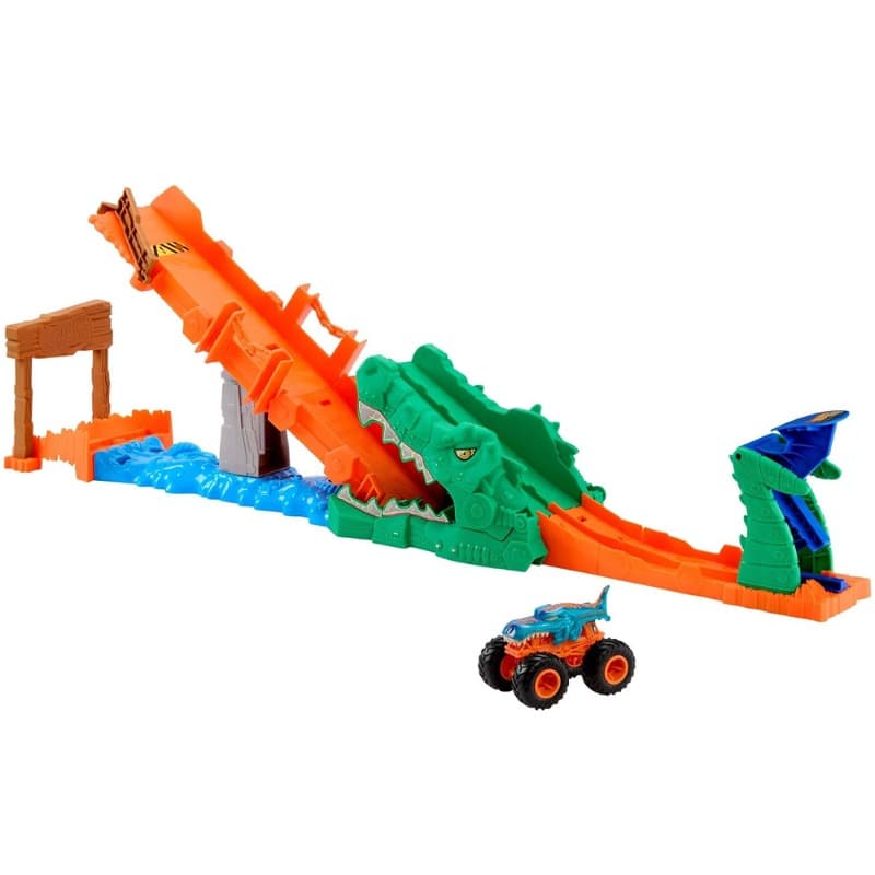 Hot Wheels Monster Trucks Crocodile Crash Challenge Playset thumbnail 2