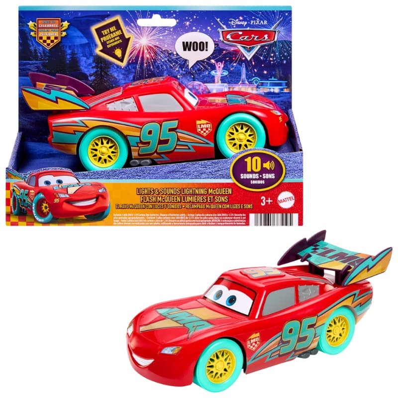 Disney Pixar Cars Race to Celebrate Lights Sounds Lightning McQueen Vehicle