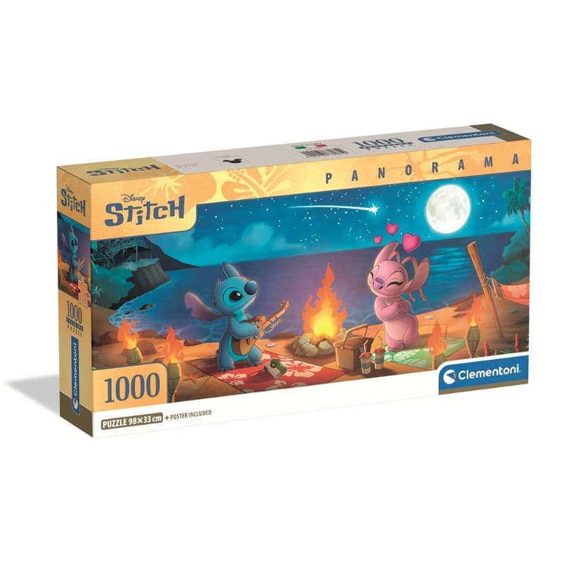 Clementoni Disney Stitch Panorama Puzzle 1000 Pieces Compact Box