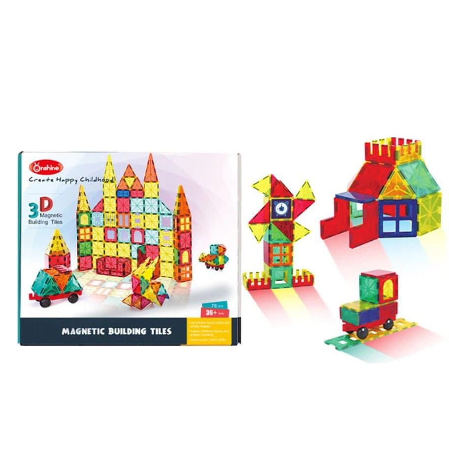 Onshine 3D Magnet Building Tiles - 78 Pcs thumbnail 2
