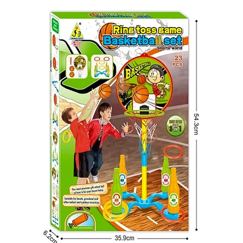 Ring Toss Game With Basketball Set thumbnail 2