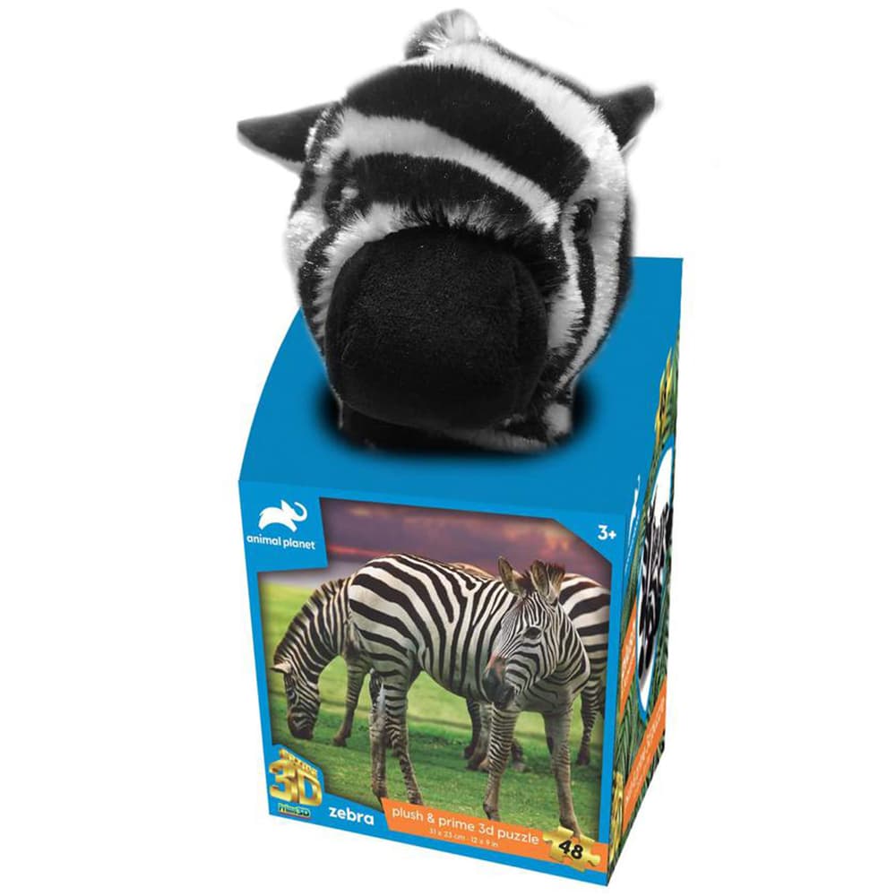 Animal Planet - Zebra 3D Puzzle With Plush 48 Pcs