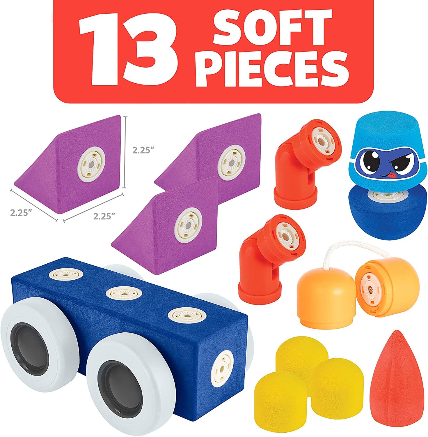 Blockaroo Magnetic Foam Building Blocks - Medium Roadster thumbnail 3