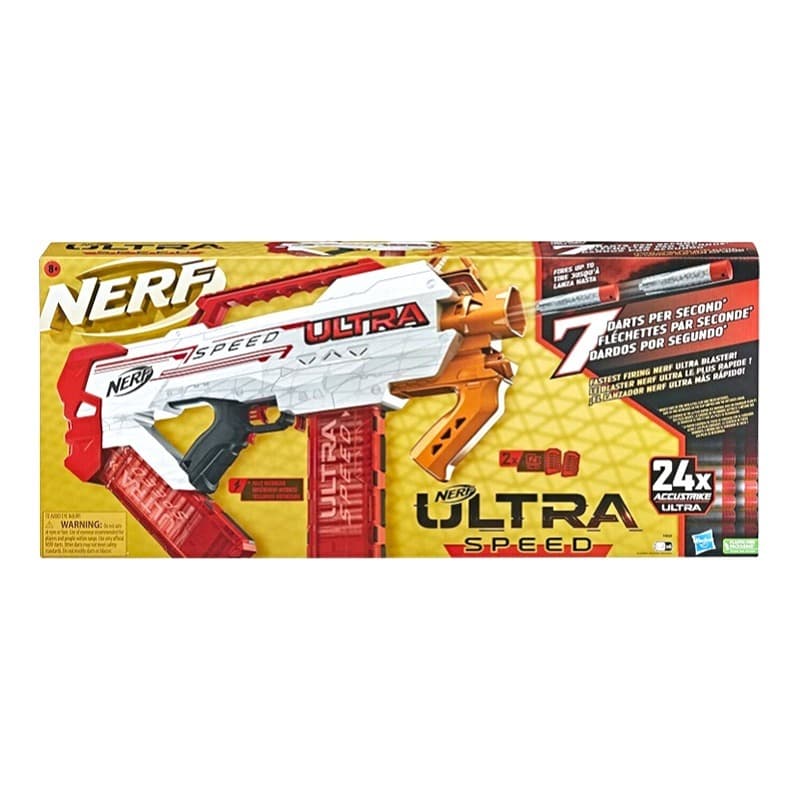 Nerf Ultra Speed Blaster & 20-Dart Refill Pack Combo Set.