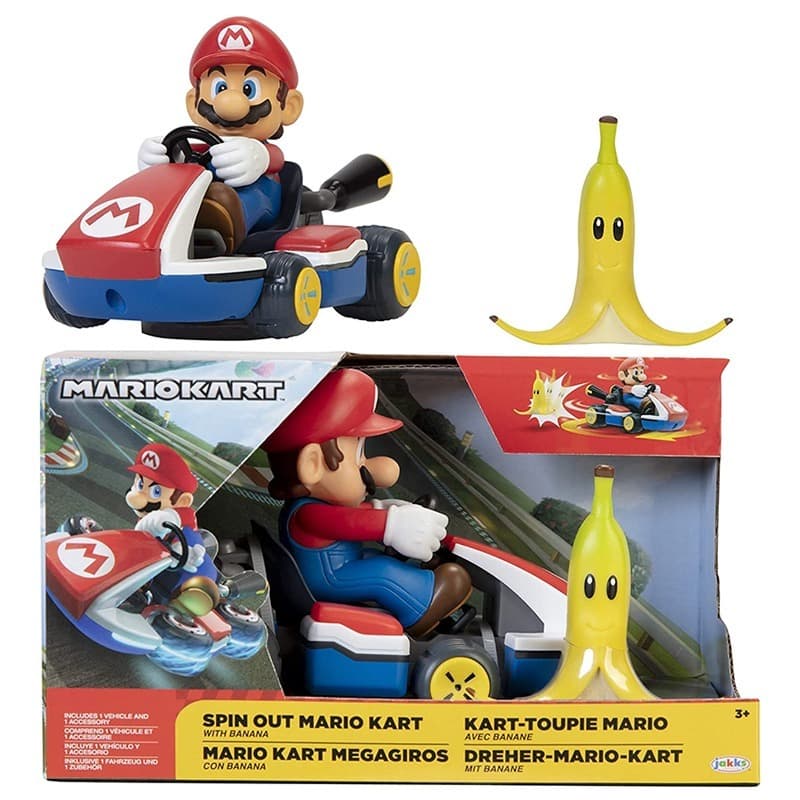 Super Mario Spin Out Kart With Mario Figure - Red