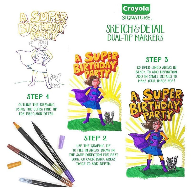 Crayola Dual Tip Crayons -16 Colors thumbnail 2