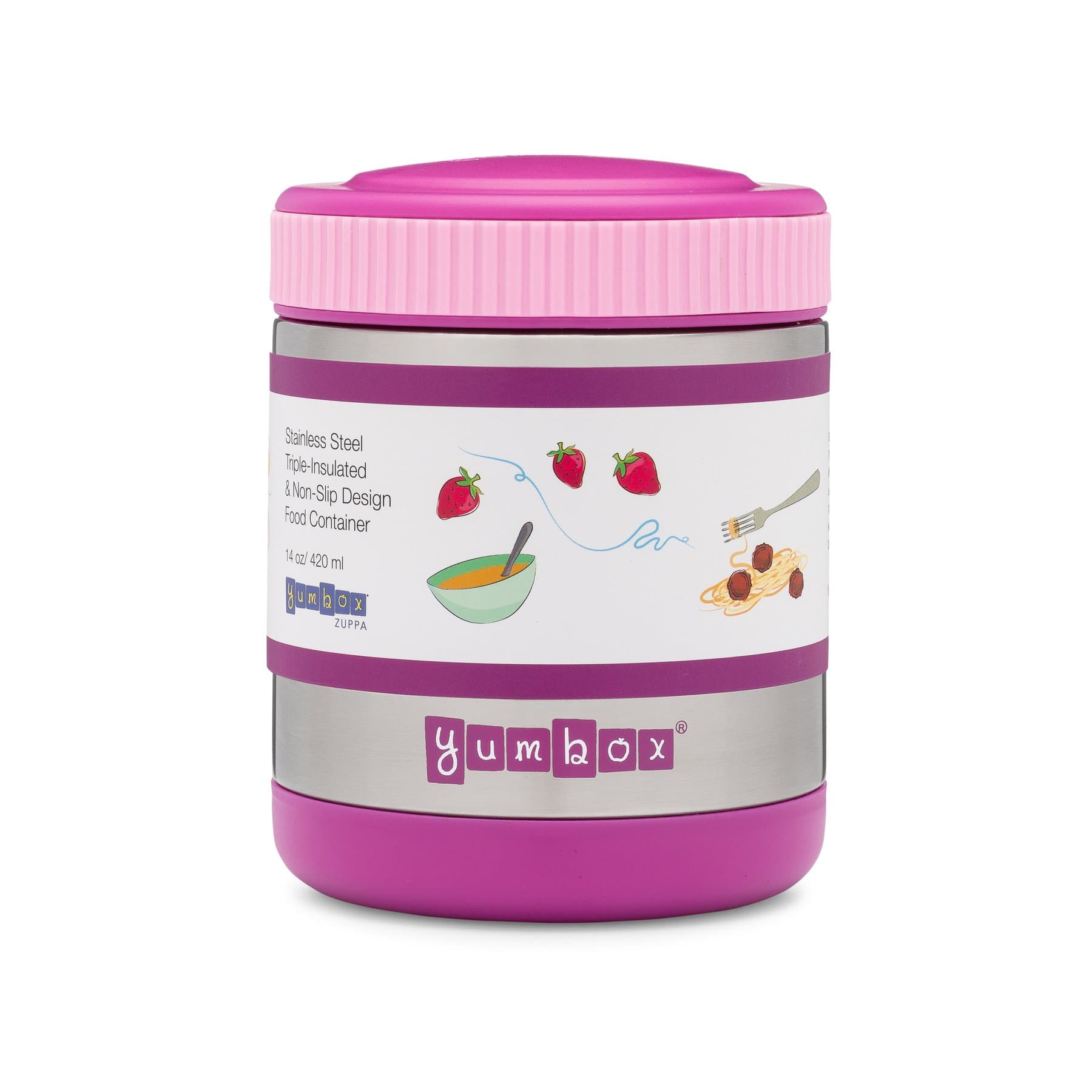 Yumbox - Zuppa Purple Insulated Jar With Spoon and Silicone Band thumbnail 3