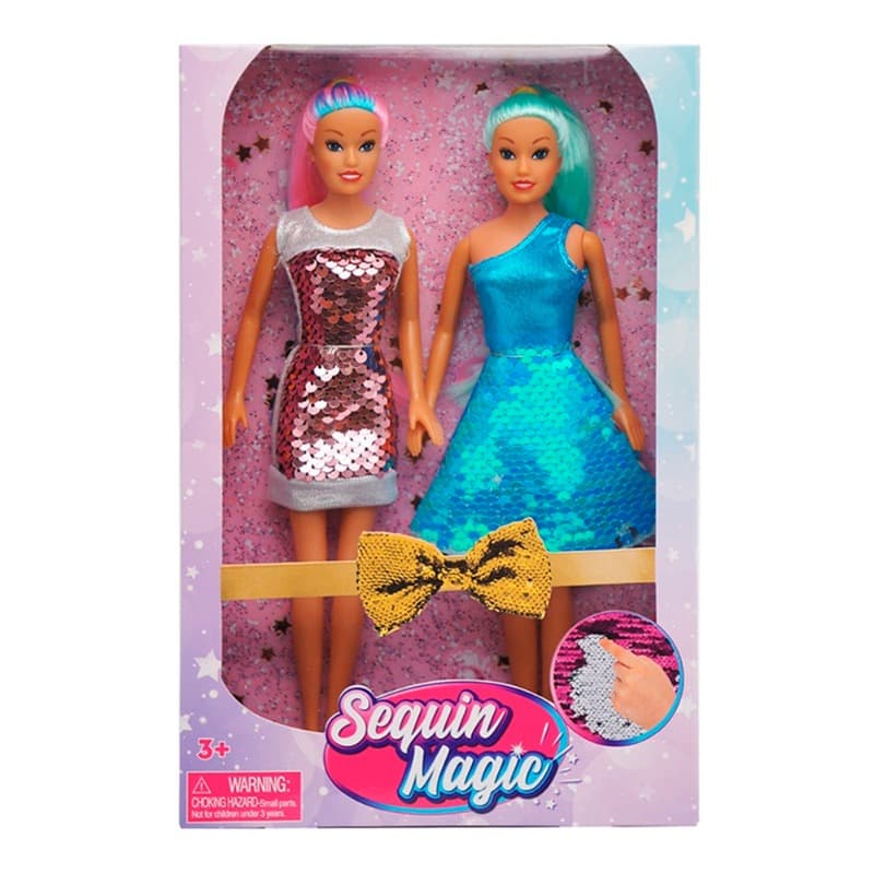 Toyworld Twin Pack Sequin Magic Doll
