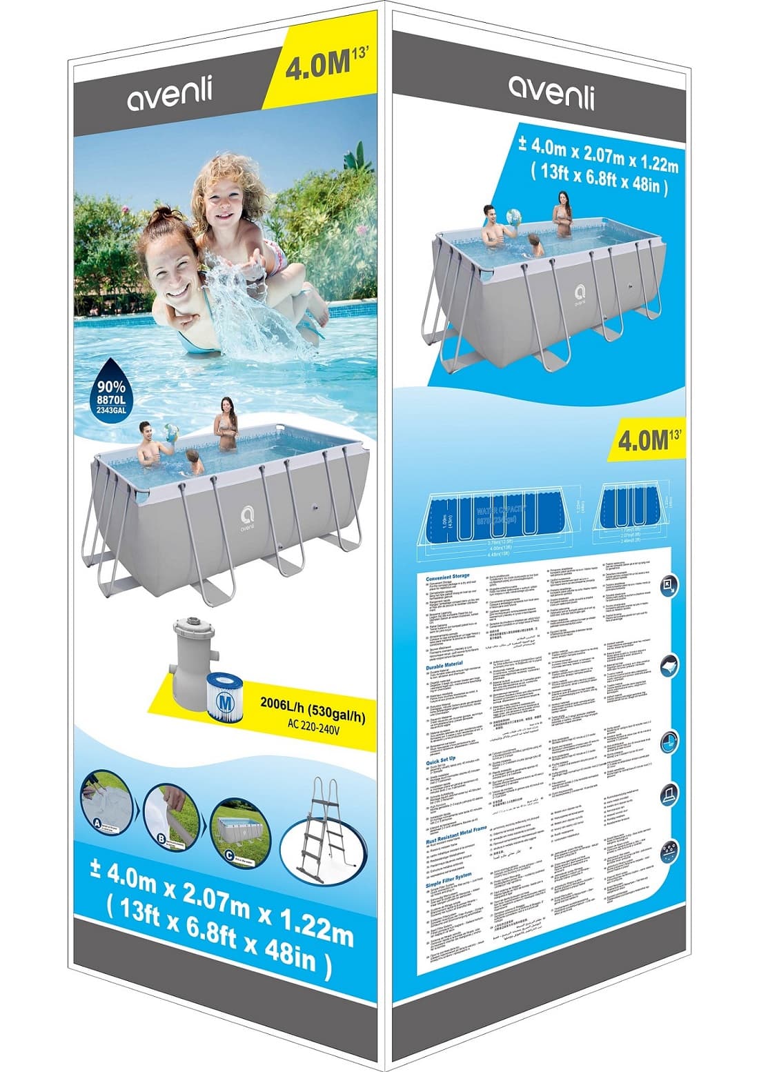 Jilong Avenli Rectangular Steel Frame Swiming Pool thumbnail 5