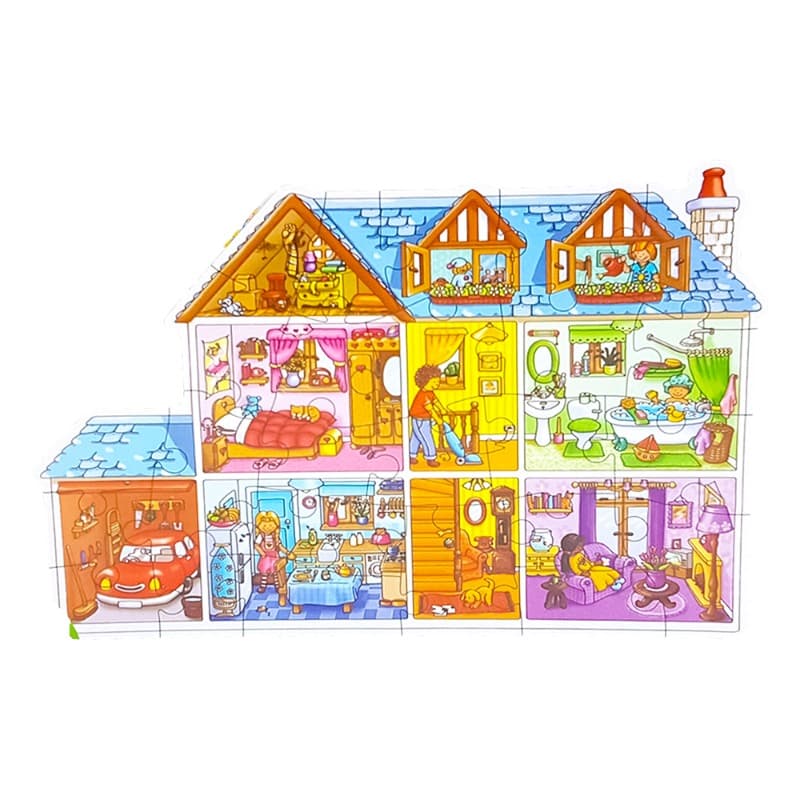 Tu Sun Doll House Shaped Floor Puzzle 25 Pcs