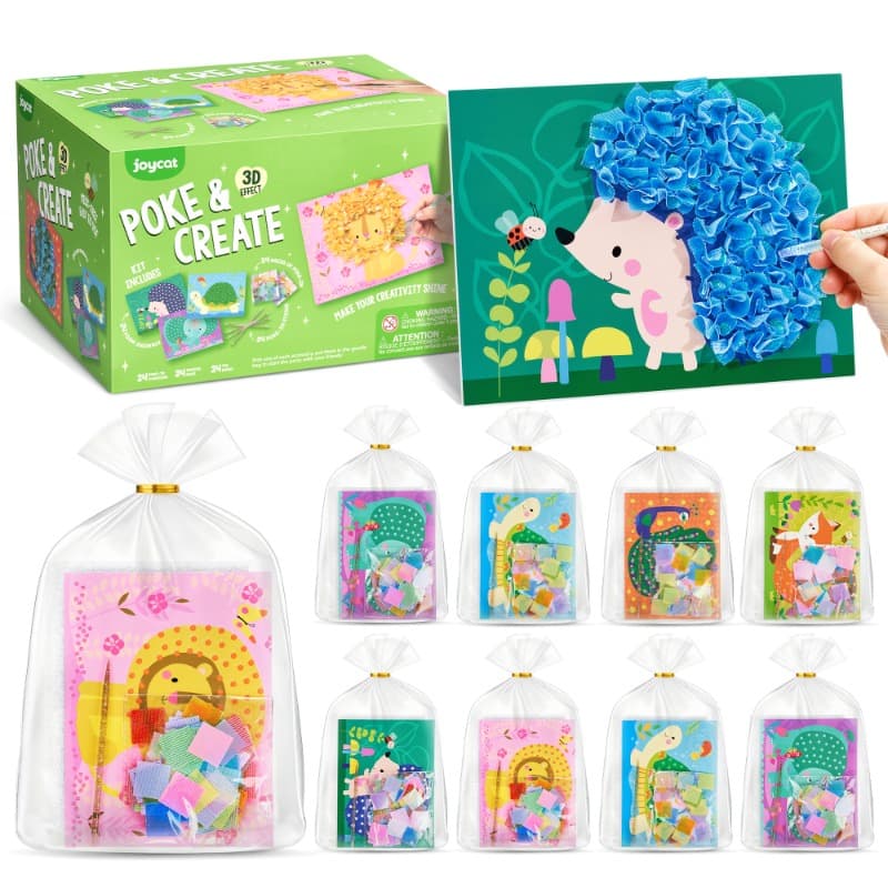 Joycat Animal Poke & Create Craft Kit Diy Fabric Art Toy for Kids