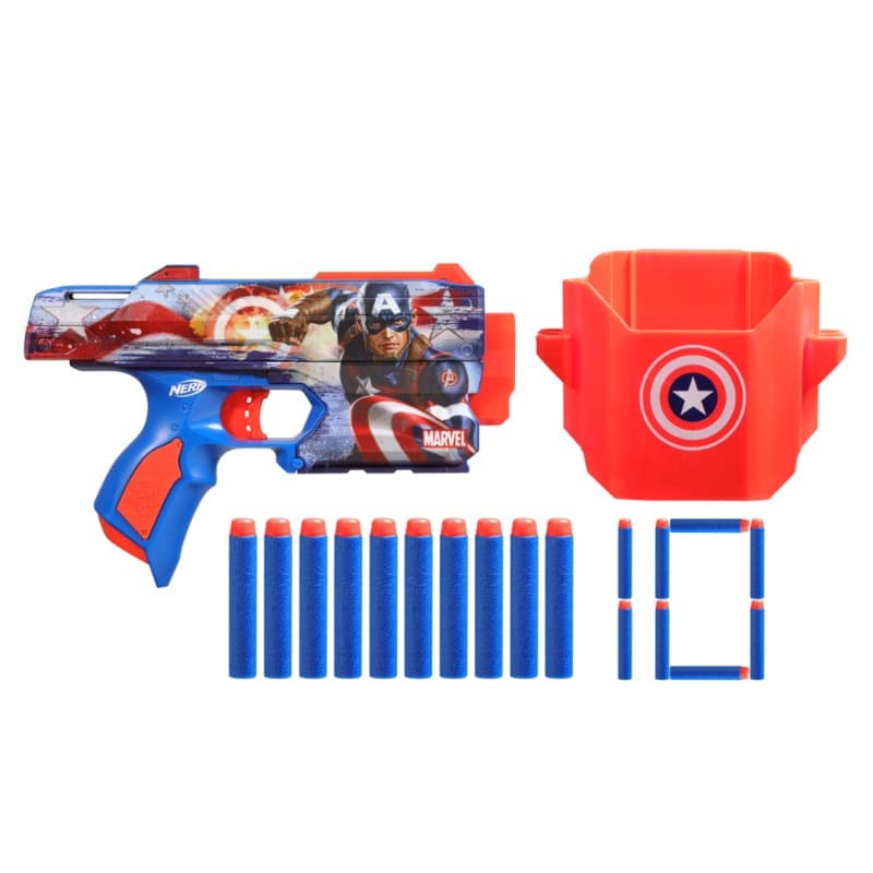 Nerf Captain America Dart Blaster with 10 Foam Darts thumbnail 2