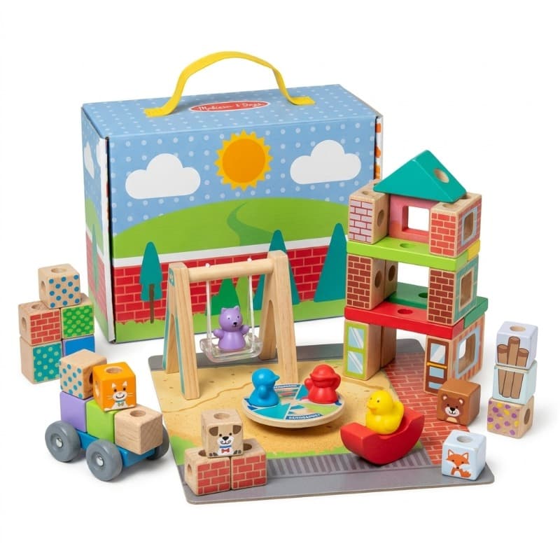 Melissa and Doug Blockables Town Connectable Wooden Building Blocks thumbnail 2