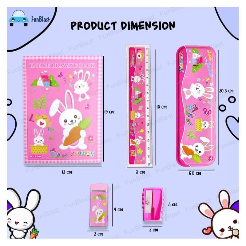 FunBlast Cartoon Themed Stationery Kit Art & Craft Pink thumbnail 3