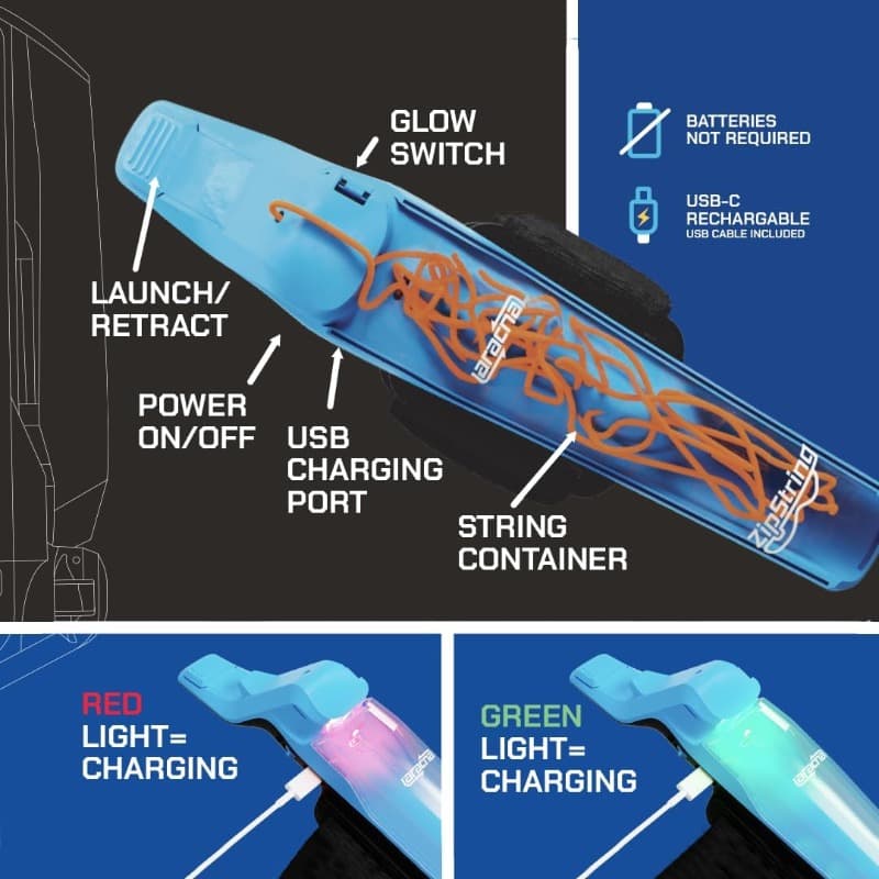 ZipString Aracna Glow-in-the-Dark Webshooter String Launcher Toy thumbnail 5