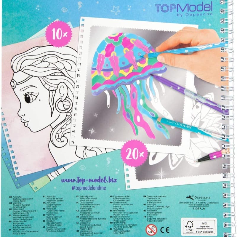 Top Model Fantasy Model Colouring Book Silver Art thumbnail 4