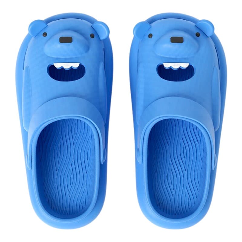 Cheerful Mario Bear Kids Slippers Blue