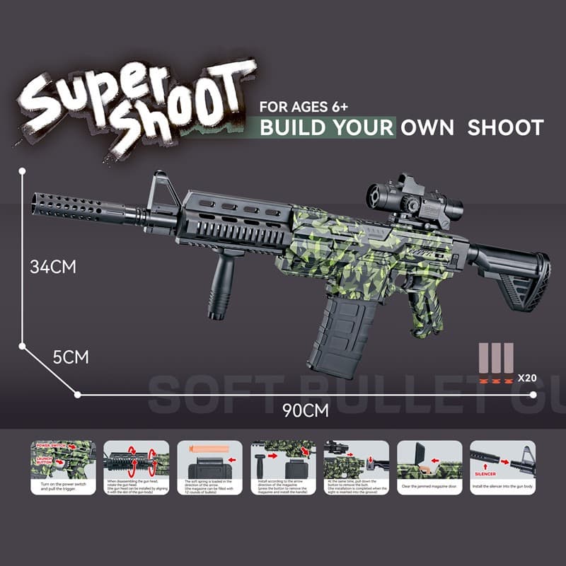 Super Shoot Electronic Gun Toys Shoot - Green thumbnail 2