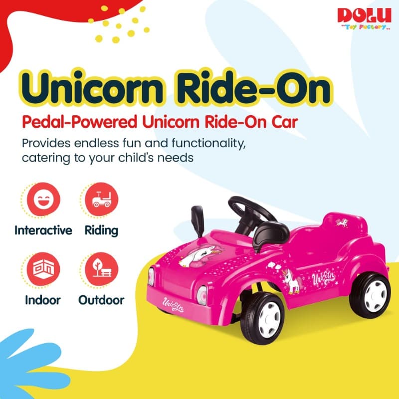 Dolu Unicorn Smart Pedal Ride-On Car thumbnail 3