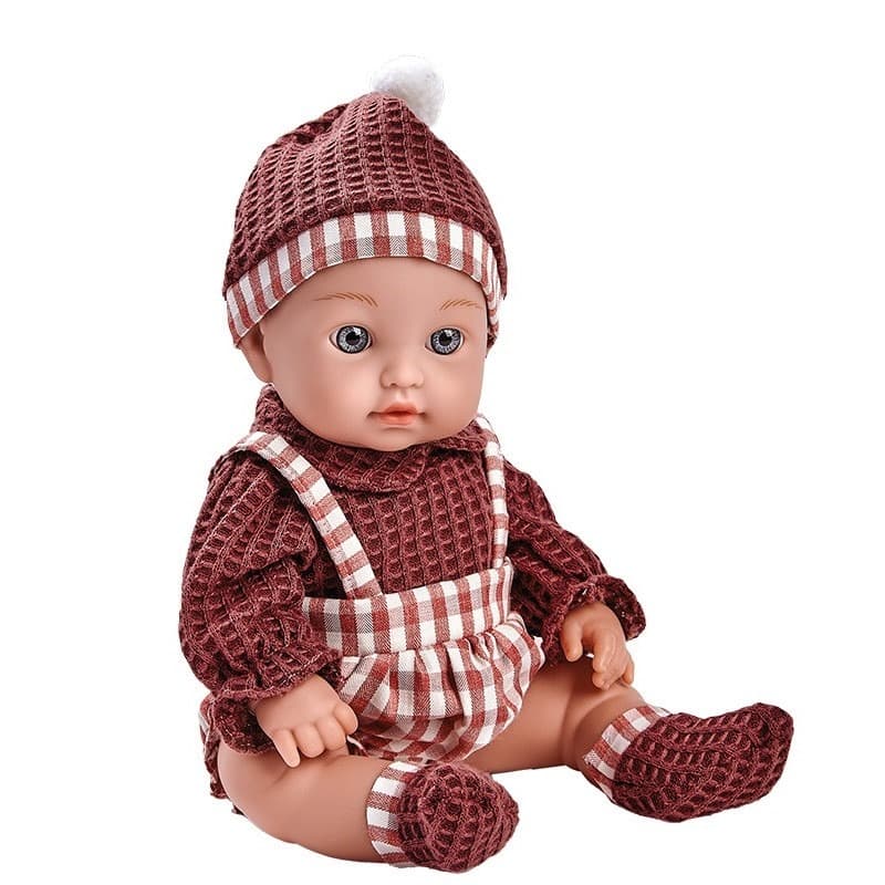 Wander Long Baby Doll In Brown Dress 12 inch With care tools thumbnail 2