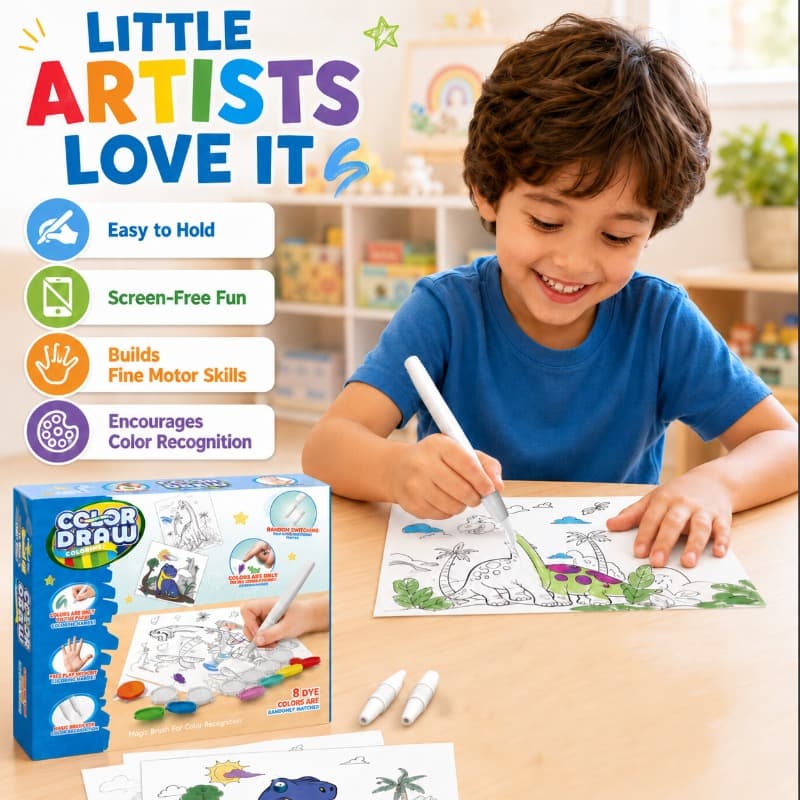 Vanilla Non Toxic Mess Free Magic Painting Kit 8 Colors thumbnail 5